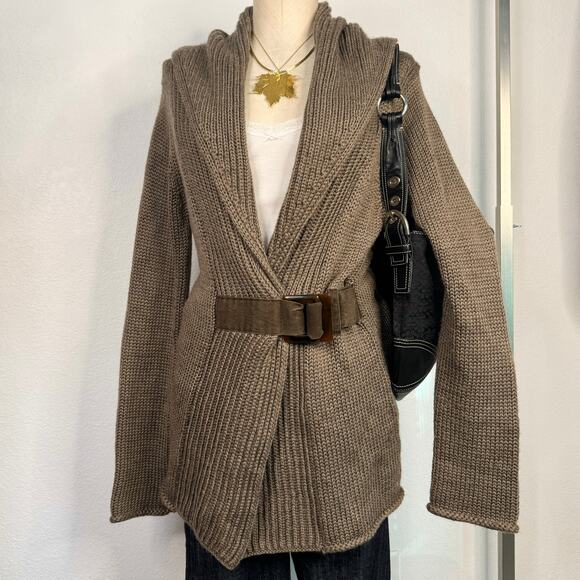 Soft Surroundings Shawl Collar Cardigan Sweater Wool Blend Brown - Picture 1 of 9